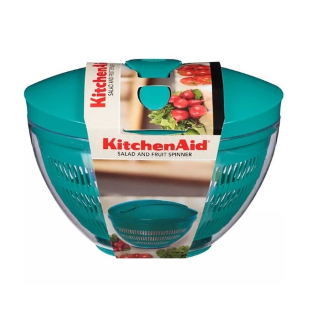 KitchenAid Salad and Fruit Spinner, Teal and Clear
